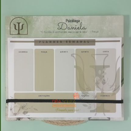 Planner Semanal com prancheta de madeira Personalizado com impressão permanente